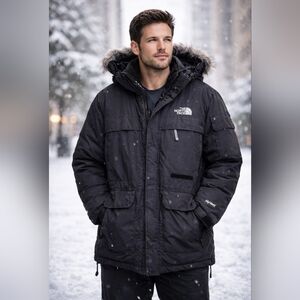 VINTAGE The North Face Men's McMurdo Black Goose Down Parka Puffer Jacket  XXXL